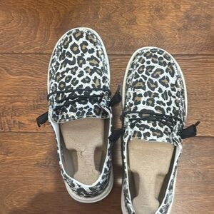 Hey Dude Leopard Print Sneakers